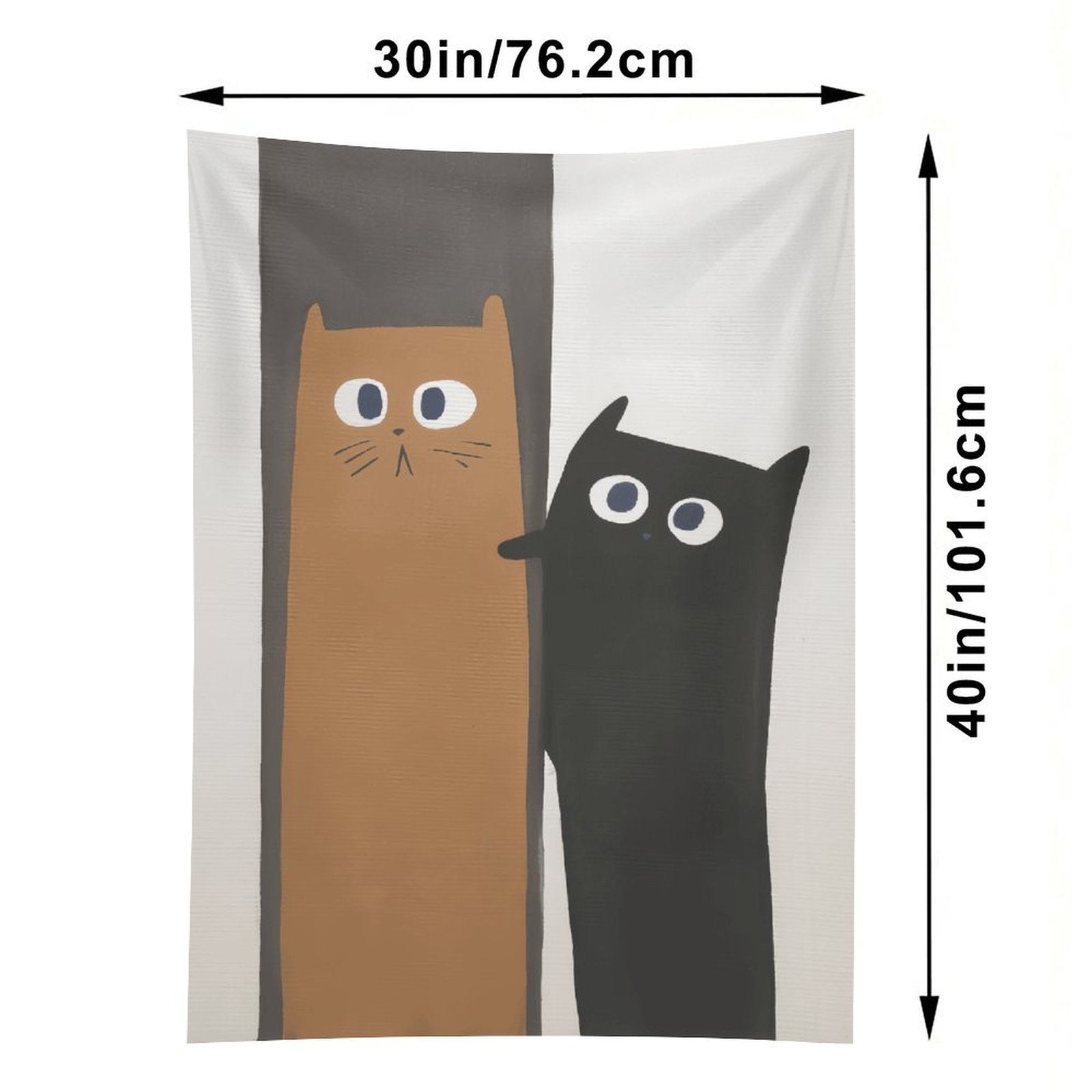 Whimsical Long Cats Portrait Wall Tapestry