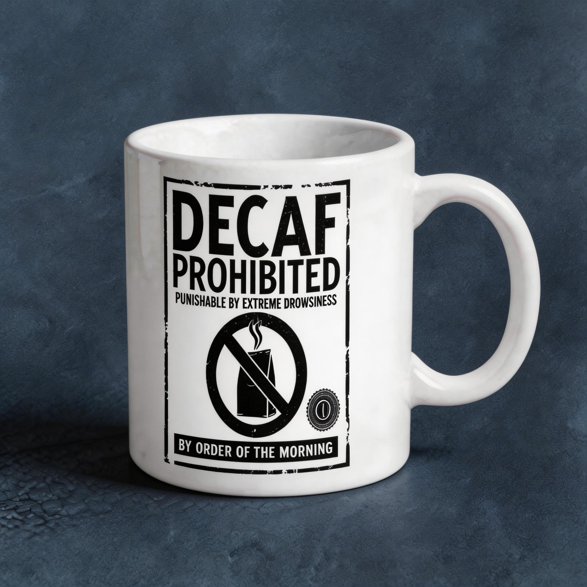 Decaf Prohibited Funny Coffee Mug - Funny Office Gift