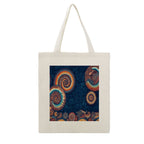 Canvas Tote Bag with Fossil Spiral Shell Art Print