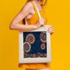 Canvas Tote Bag with Fossil Spiral Shell Art Print