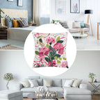 Floral Garden Bouquet Waterproof Faux-Linen Throw Pillow Cover