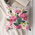 Floral Garden Bouquet Waterproof Faux-Linen Throw Pillow Cover