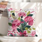 Floral Garden Bouquet Waterproof Faux-Linen Throw Pillow Cover