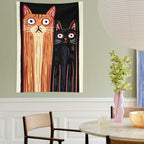 Funny Long Cats Stare Wall Tapestry (Portrait)