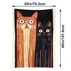 Funny Long Cats Stare Wall Tapestry (Portrait)