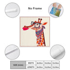 Chic Bespectacled Giraffe Gallery Canvas Print Square