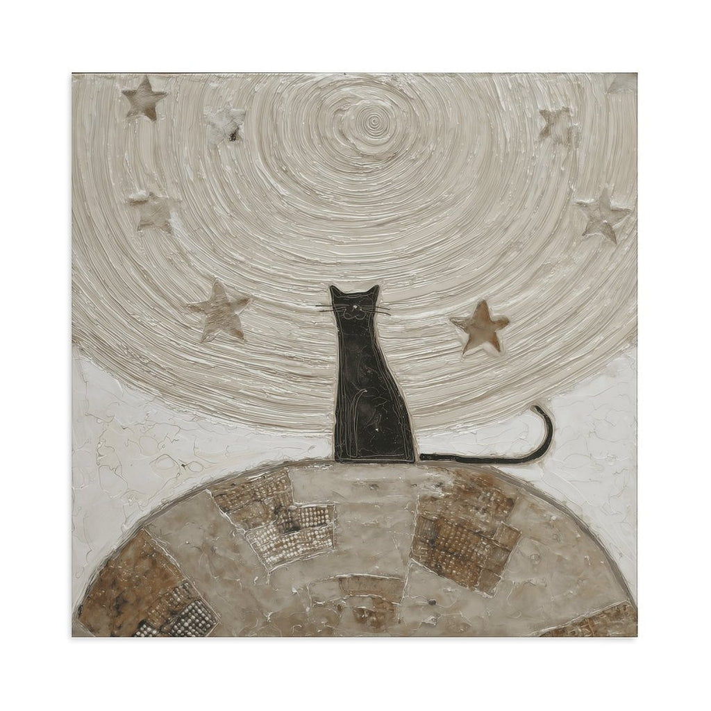 Celestial Feline Night Gallery Canvas Print
