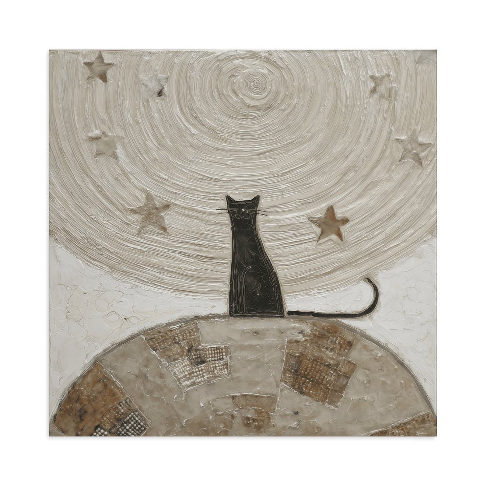 Celestial Feline Night Gallery Canvas Print