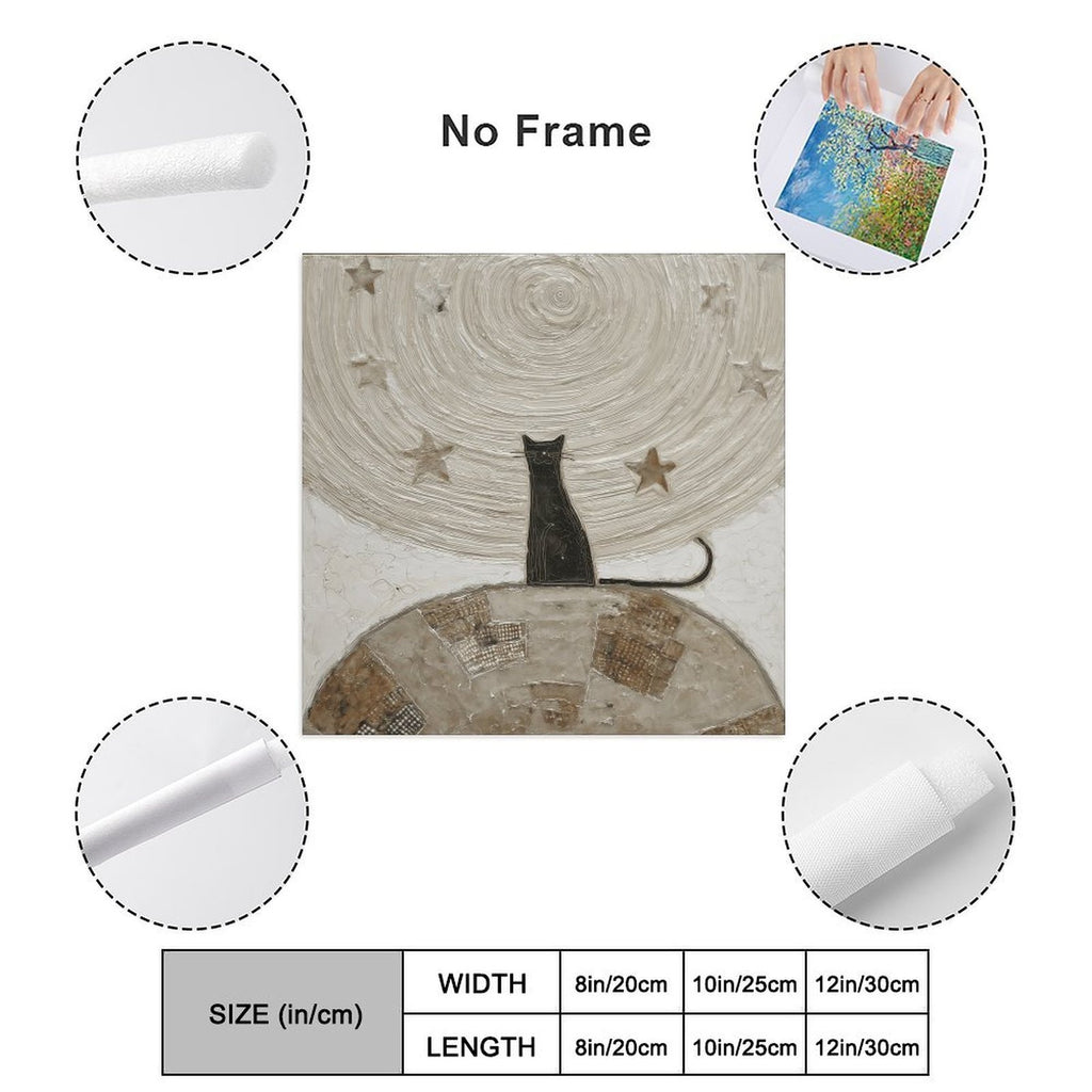 Celestial Feline Night Gallery Canvas Print
