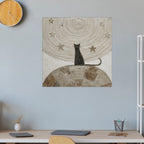 Celestial Feline Night Gallery Canvas Print