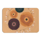 Abstract Floral Mandala Rounded Diatomite Bath Mat