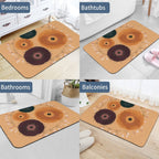 Abstract Floral Mandala Rounded Diatomite Bath Mat