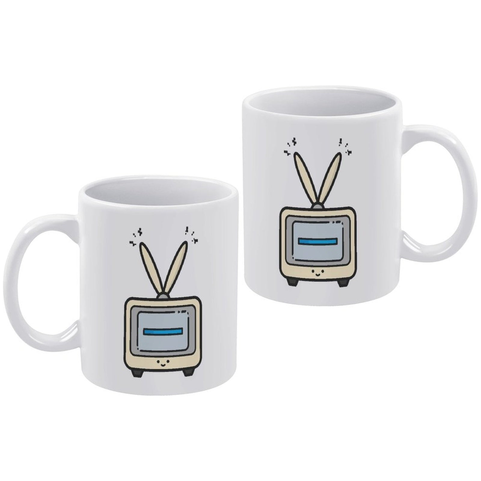 Cute Retro TV Ceramic Mug - Aesthetic Kawaii Coffee Cup