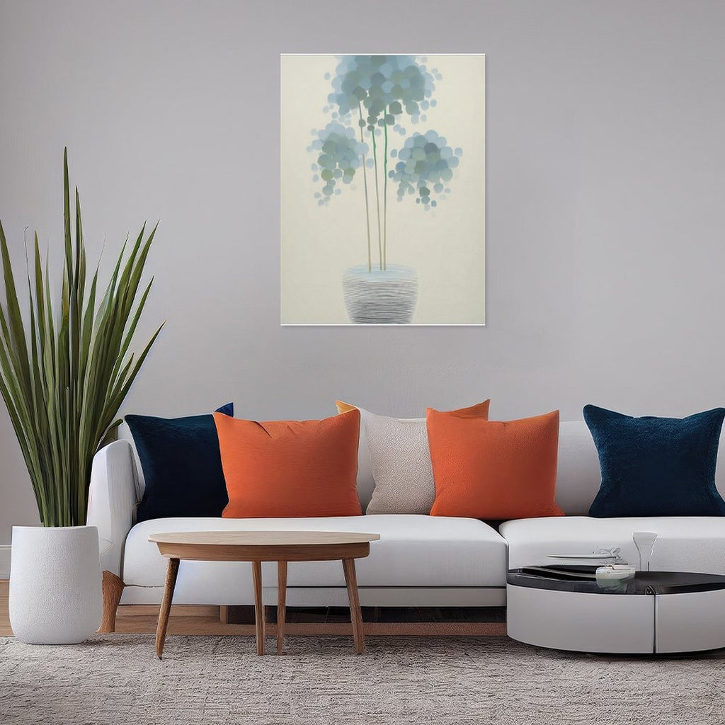 Ethereal Blue Bloom Gallery Canvas Print - Modern Floral Still Life