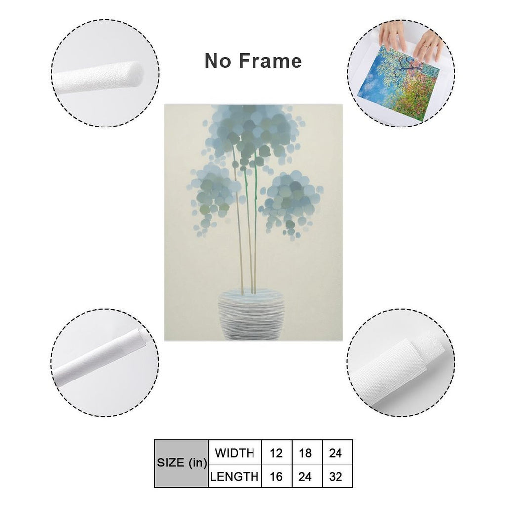 Ethereal Blue Bloom Gallery Canvas Print - Modern Floral Still Life