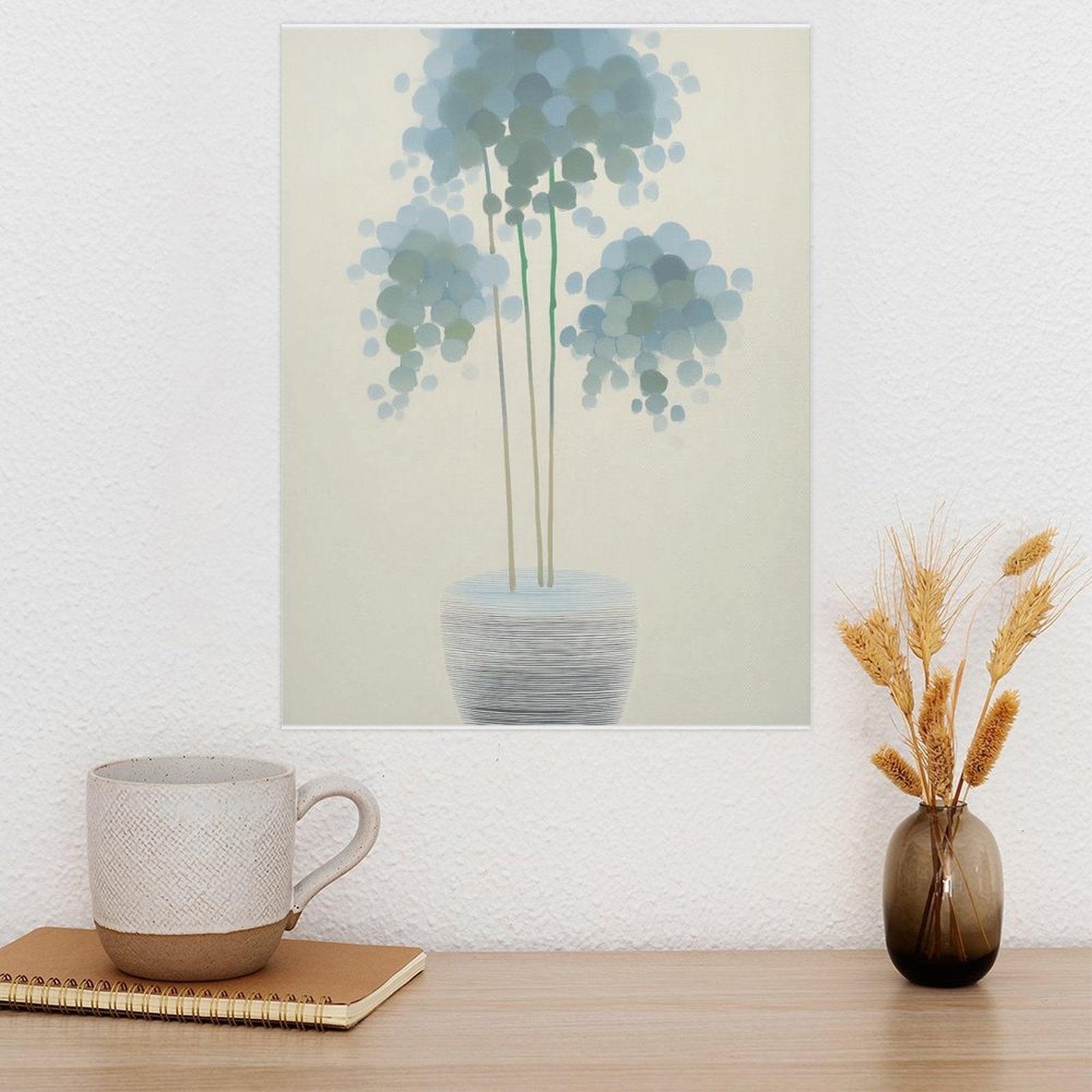 Ethereal Blue Bloom Gallery Canvas Print - Modern Floral Still Life
