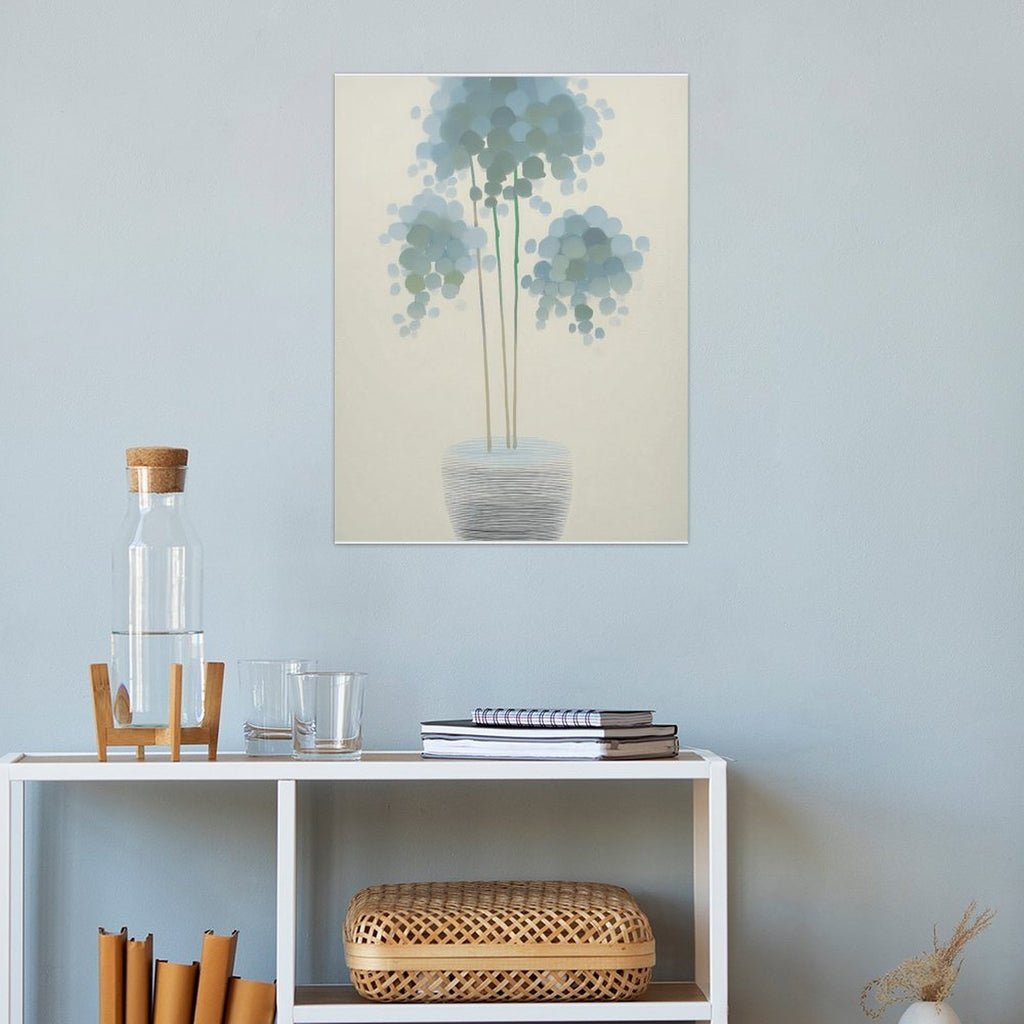 Ethereal Blue Bloom Gallery Canvas Print - Modern Floral Still Life
