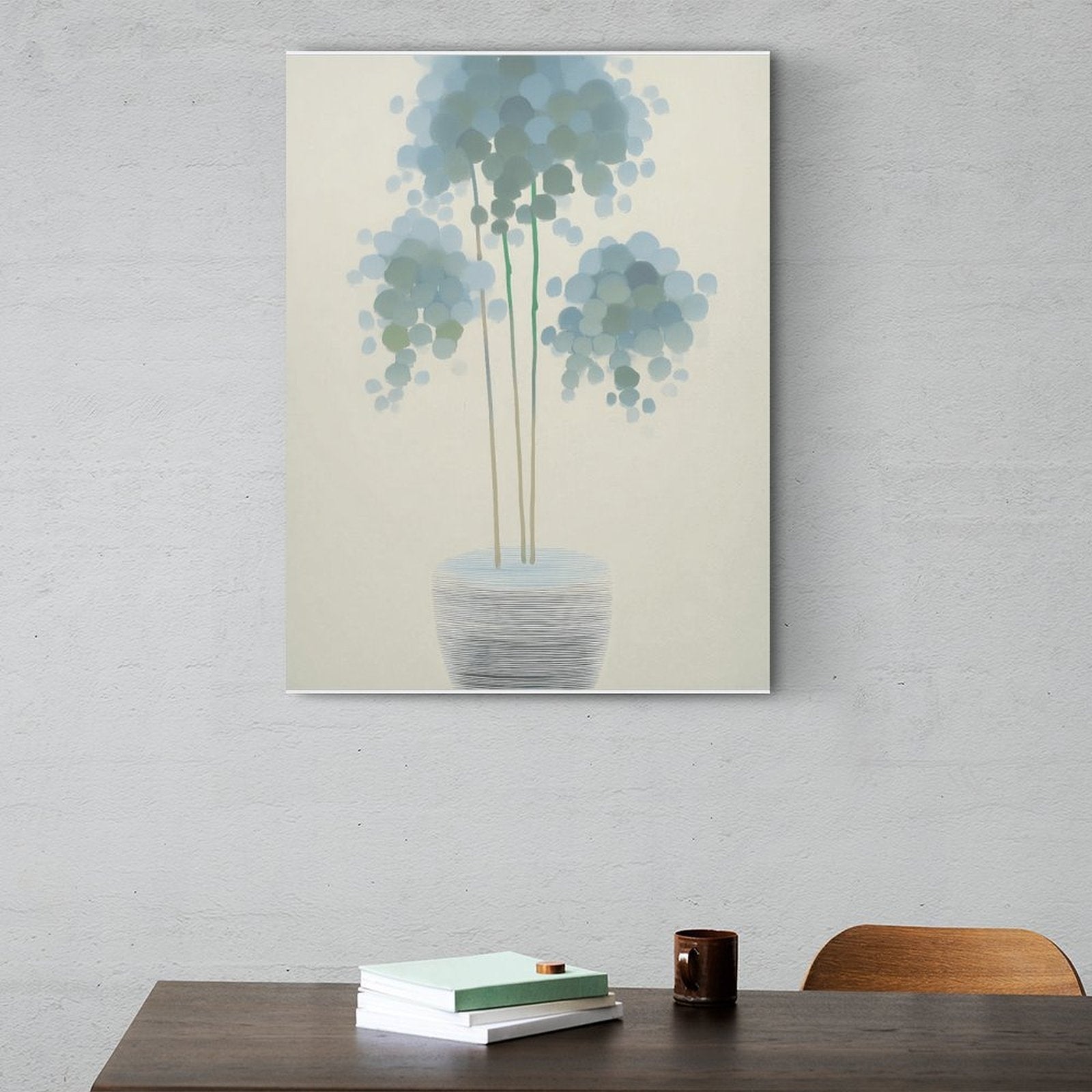 Ethereal Blue Bloom Gallery Canvas Print - Modern Floral Still Life
