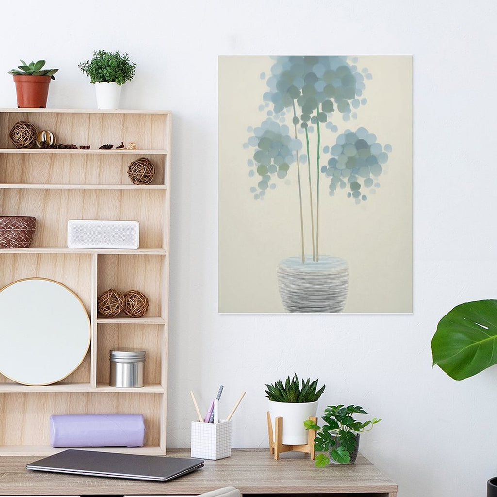 Ethereal Blue Bloom Gallery Canvas Print - Modern Floral Still Life