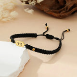 111 Angel number black cord bracelet — D03D04-03