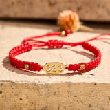 333 Angel number red cord bracelet — D03D04-10