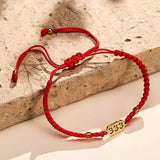 333 Angel number red cord bracelet — D03D04-12