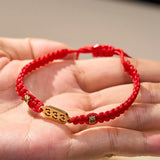 333 Angel number red cord bracelet — D03D04-13