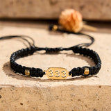 333 Angel number black cord bracelet — D03D04-15