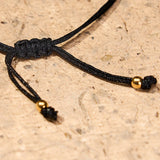 333 Angel number black cord bracelet — D03D04-20