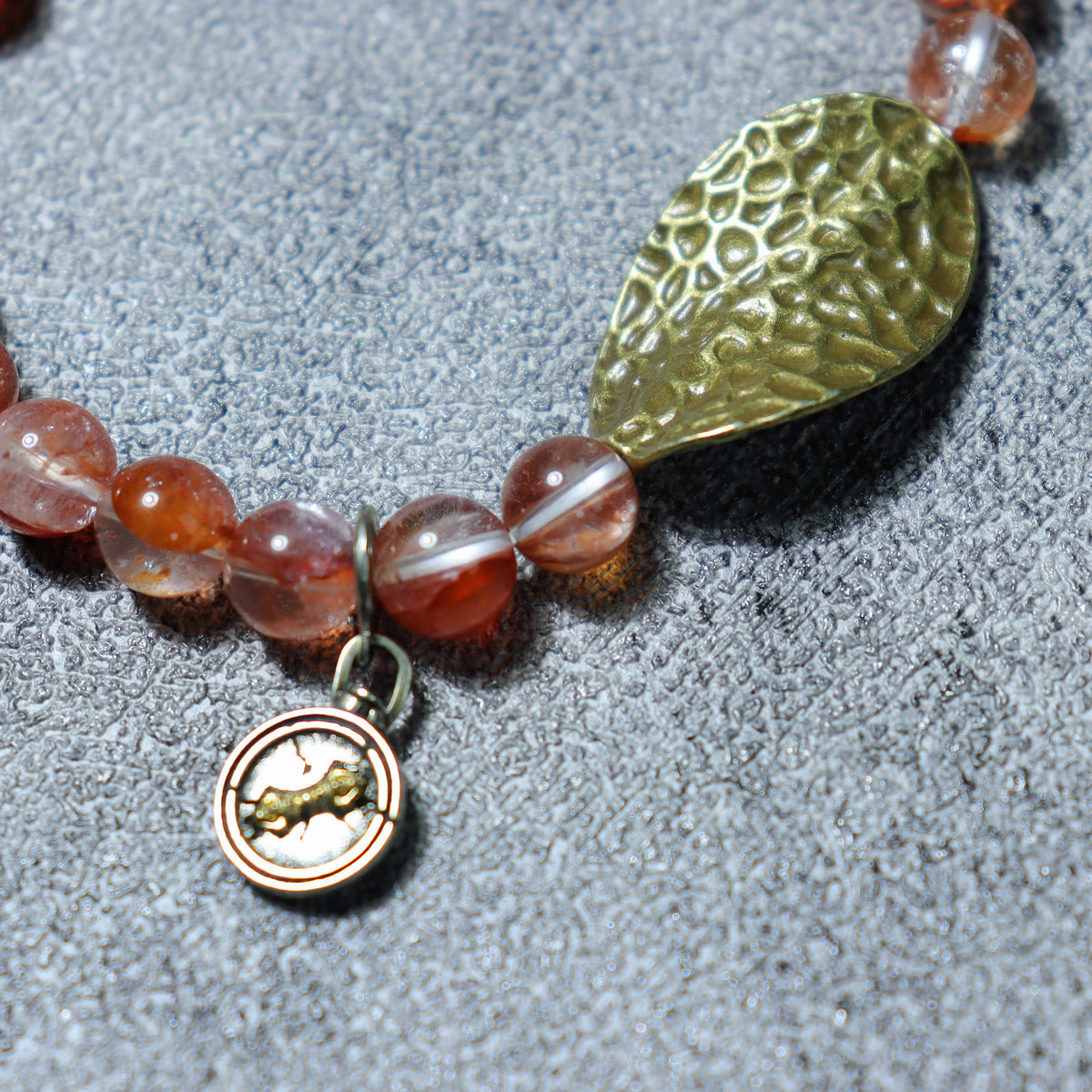 Amber Glow Leaf Charm Bracelet — detail 5