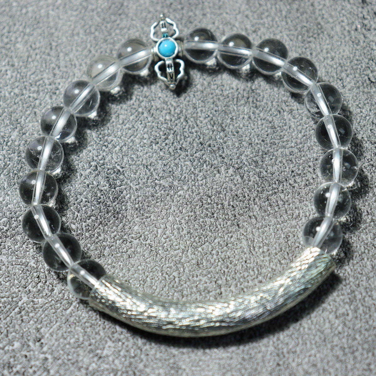 Clear Light Silver-Tone Hamsa Bracelet — product overview