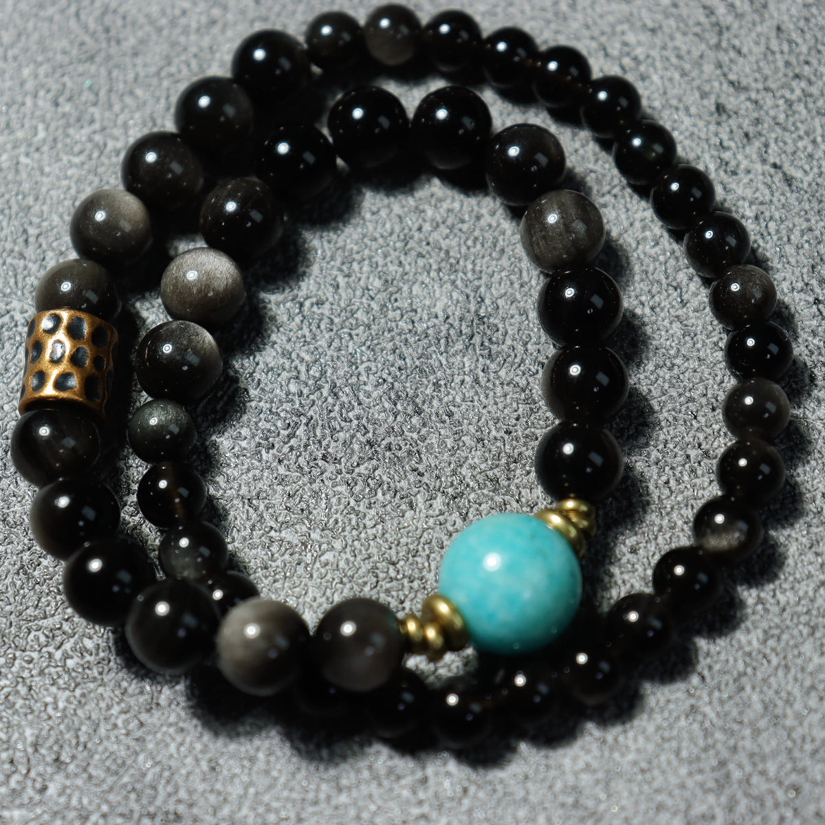 Midnight Tide Aqua Accent Wrap Bracelet — product overview