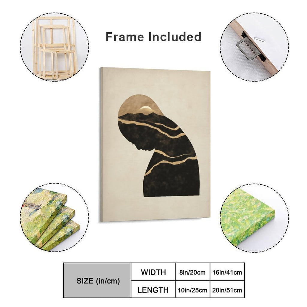 Abstract Mountain Silhouette Framed Art Print (Portrait 4:5)