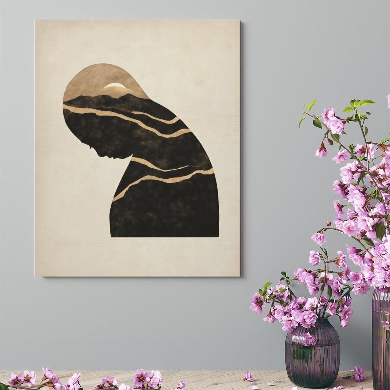 Abstract Mountain Silhouette Framed Art Print (Portrait 4:5)