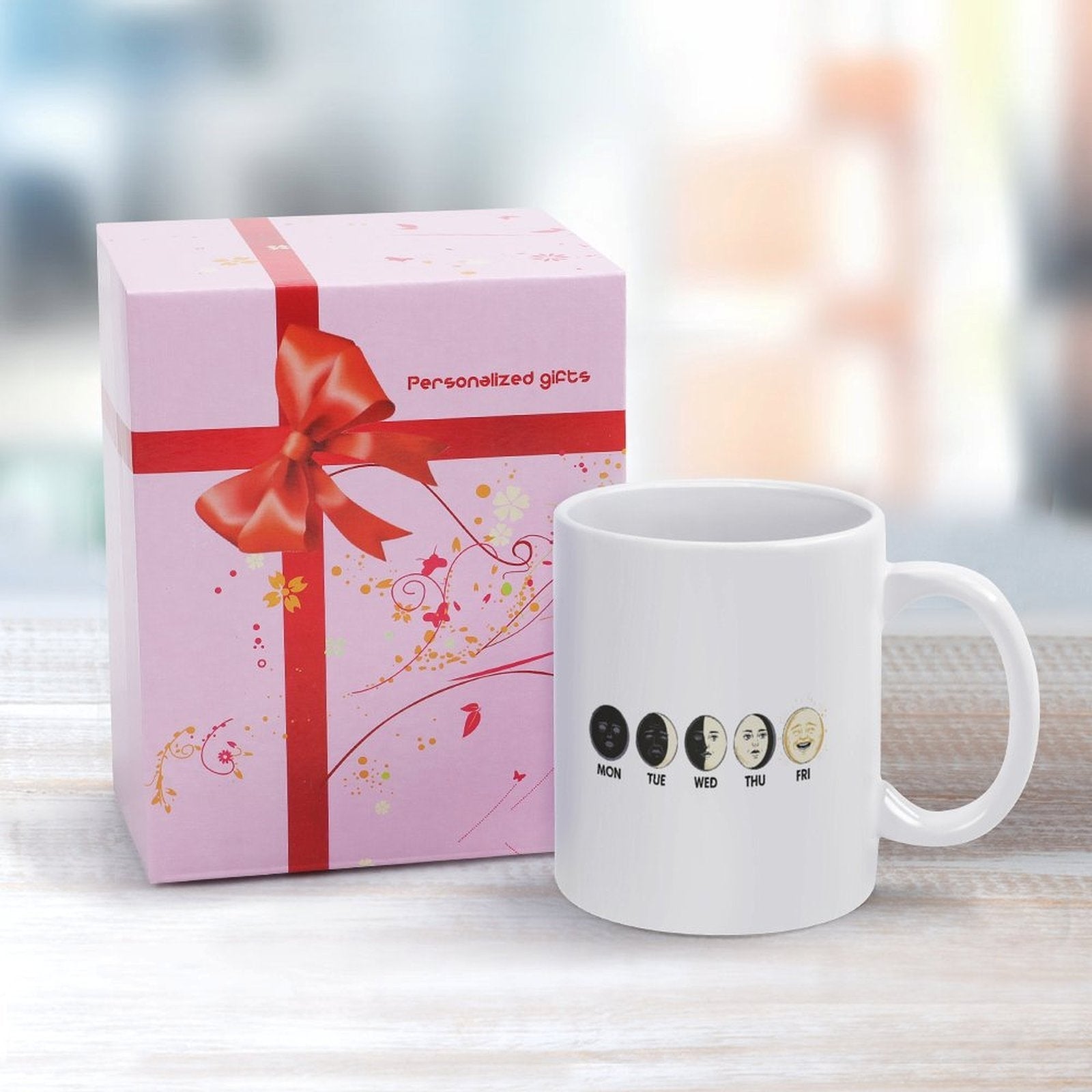 Work Week Progression Funny Coffee Mug - From Monday Blues to Friday Fun