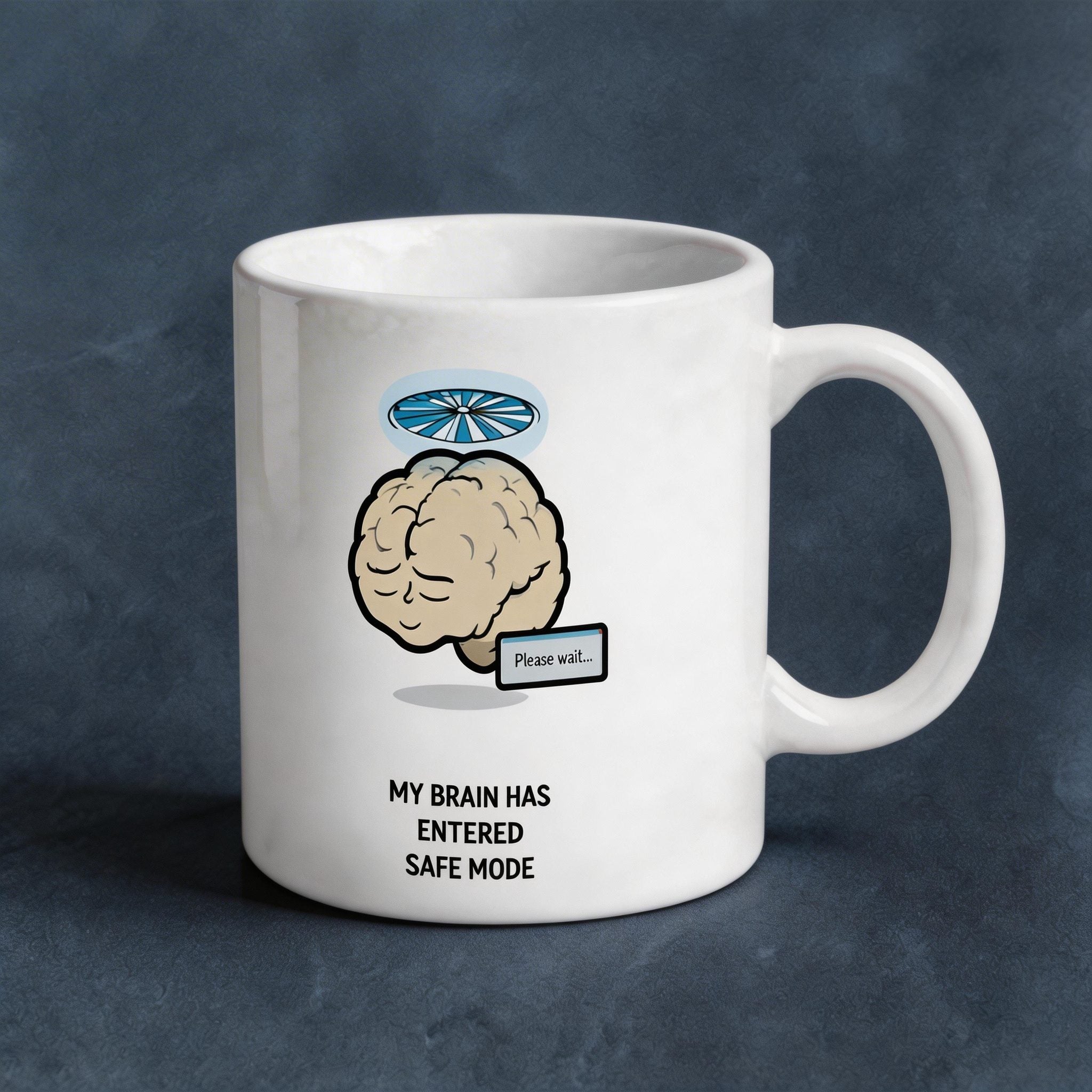 Brain in Safe Mode Coffee Mug - Funny Tech & Programmer Gift