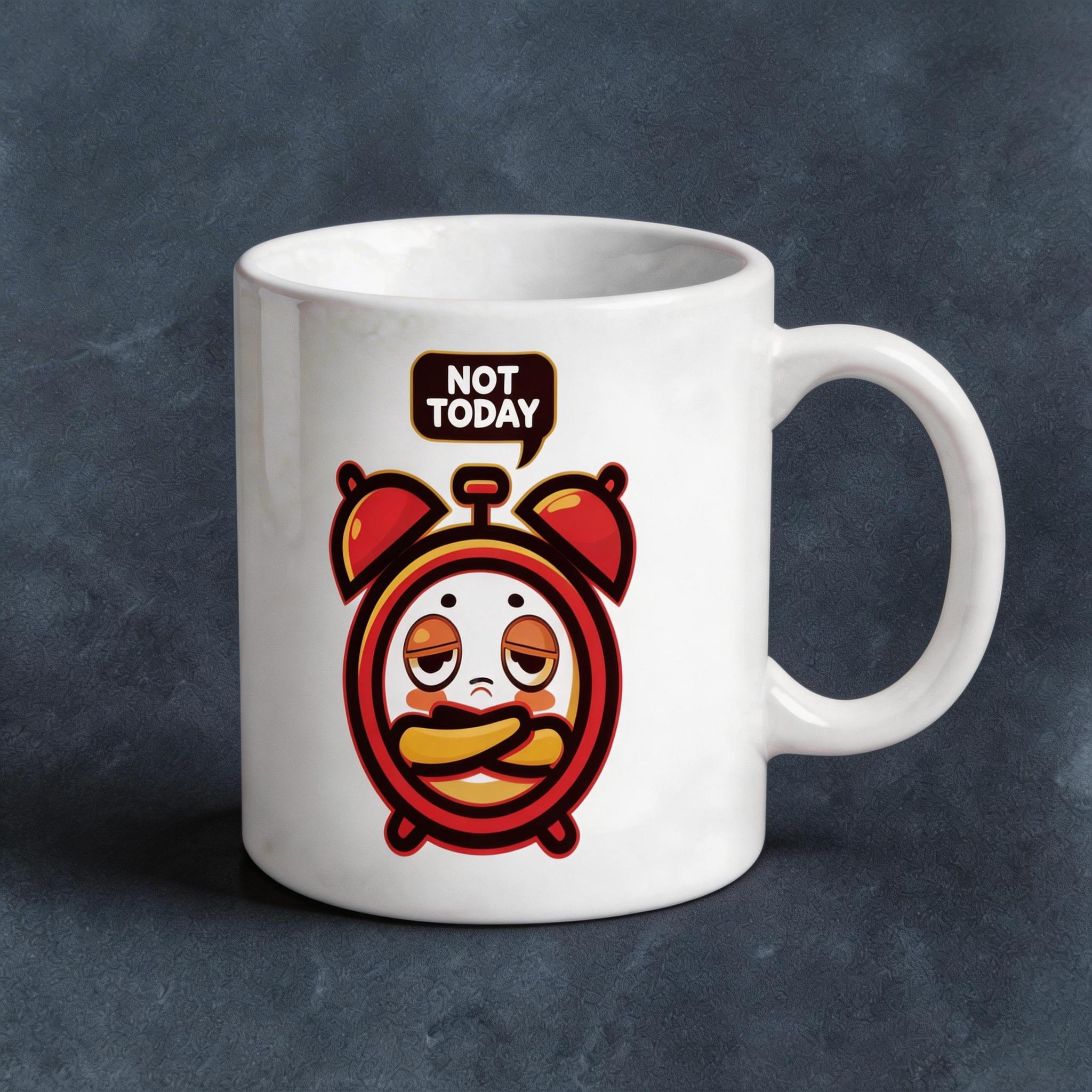 Not Today Funny Alarm Clock Motivation Ceramic Mug