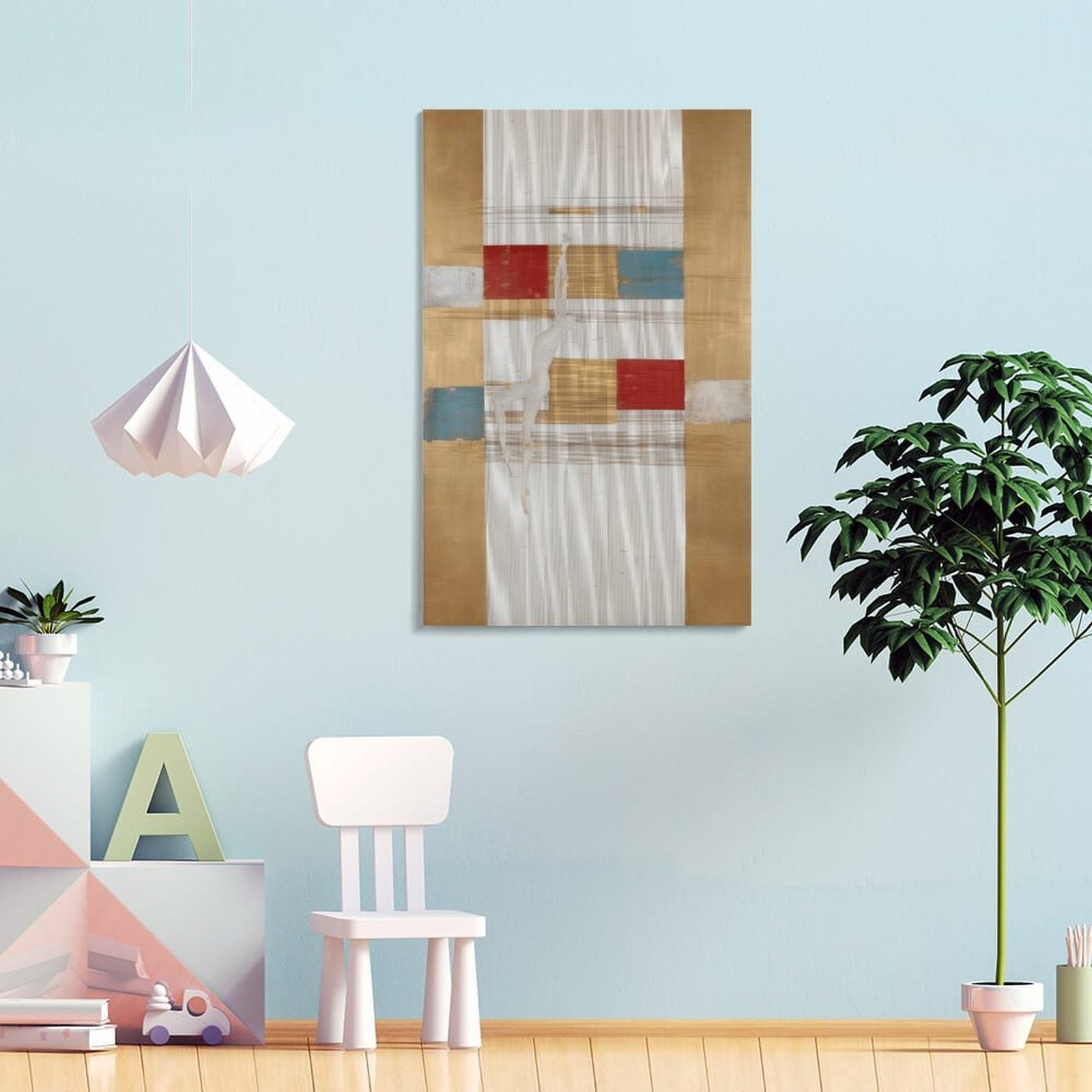 Graceful Silhouette Geometric Abstract Framed Art Print