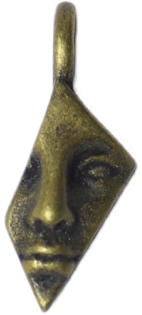 Brass Tribal Face Pendant