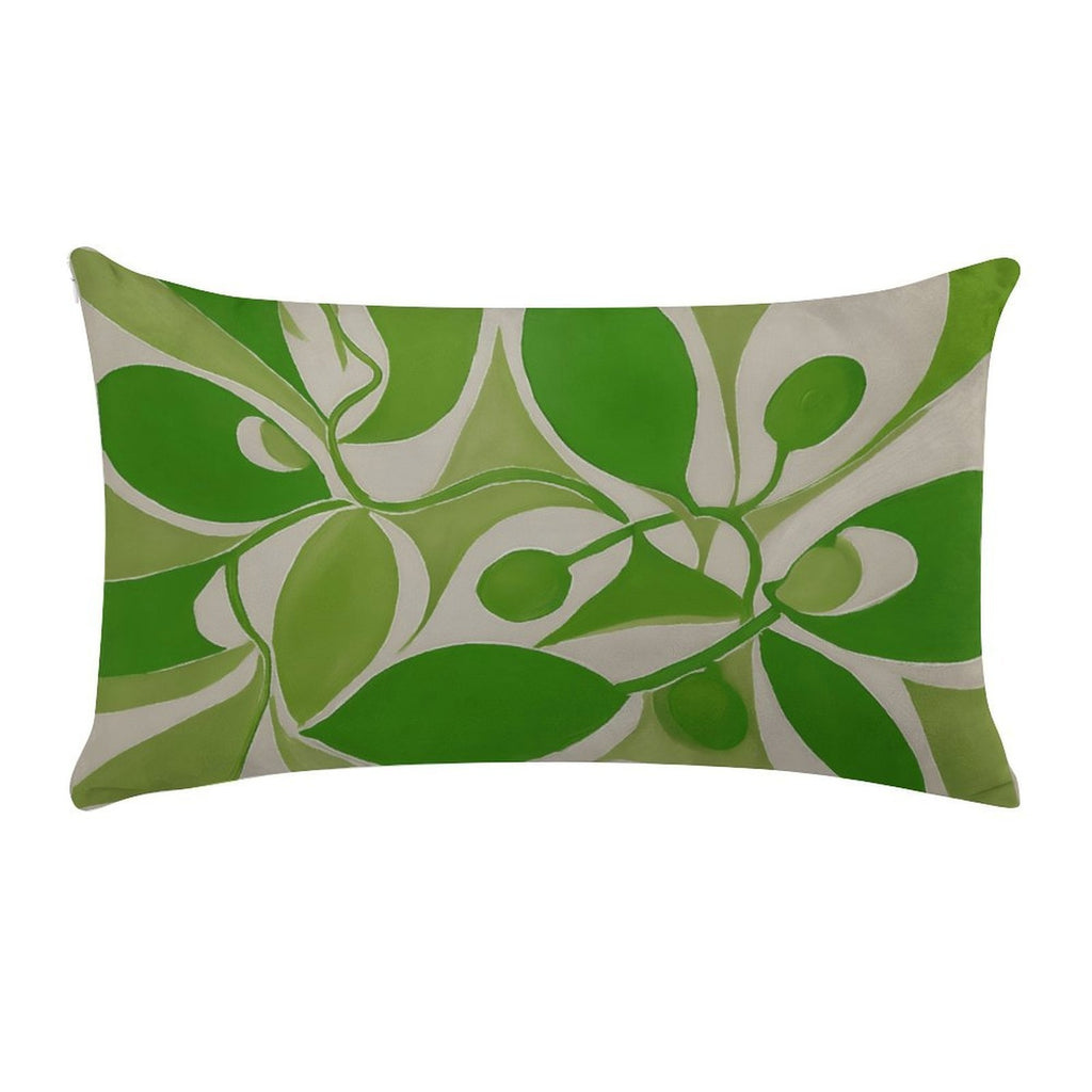 Artistic Green Flora Ultra-Soft Lumbar Pillow Cover