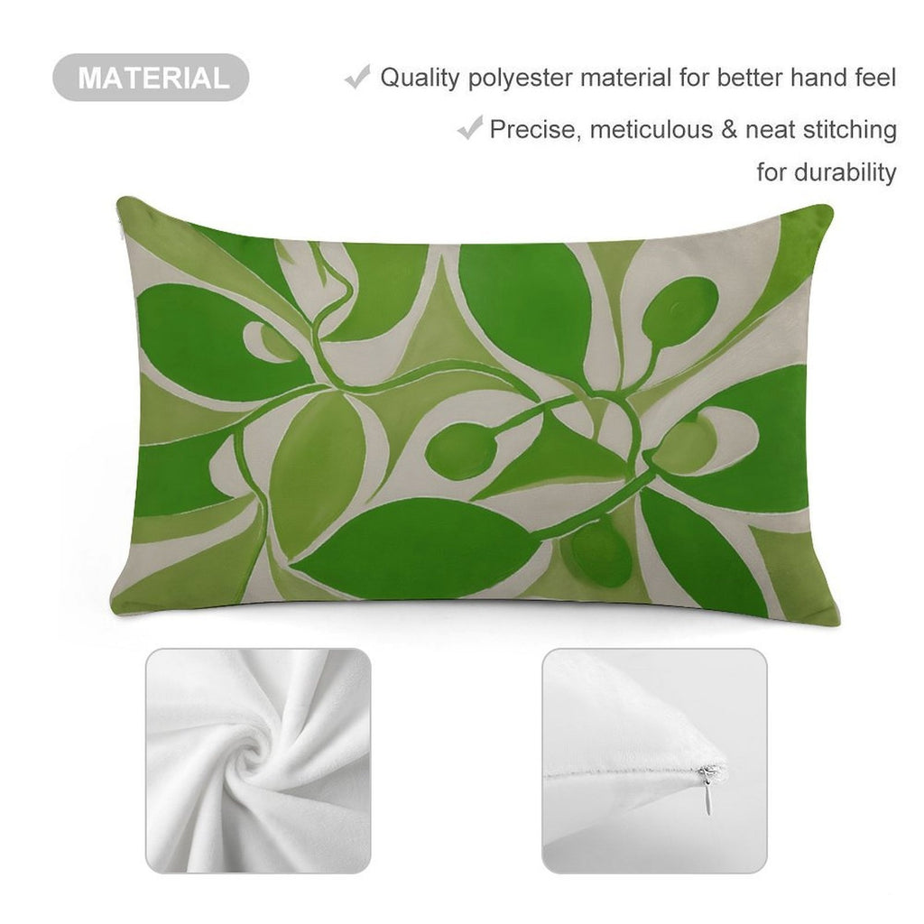 Artistic Green Flora Ultra-Soft Lumbar Pillow Cover