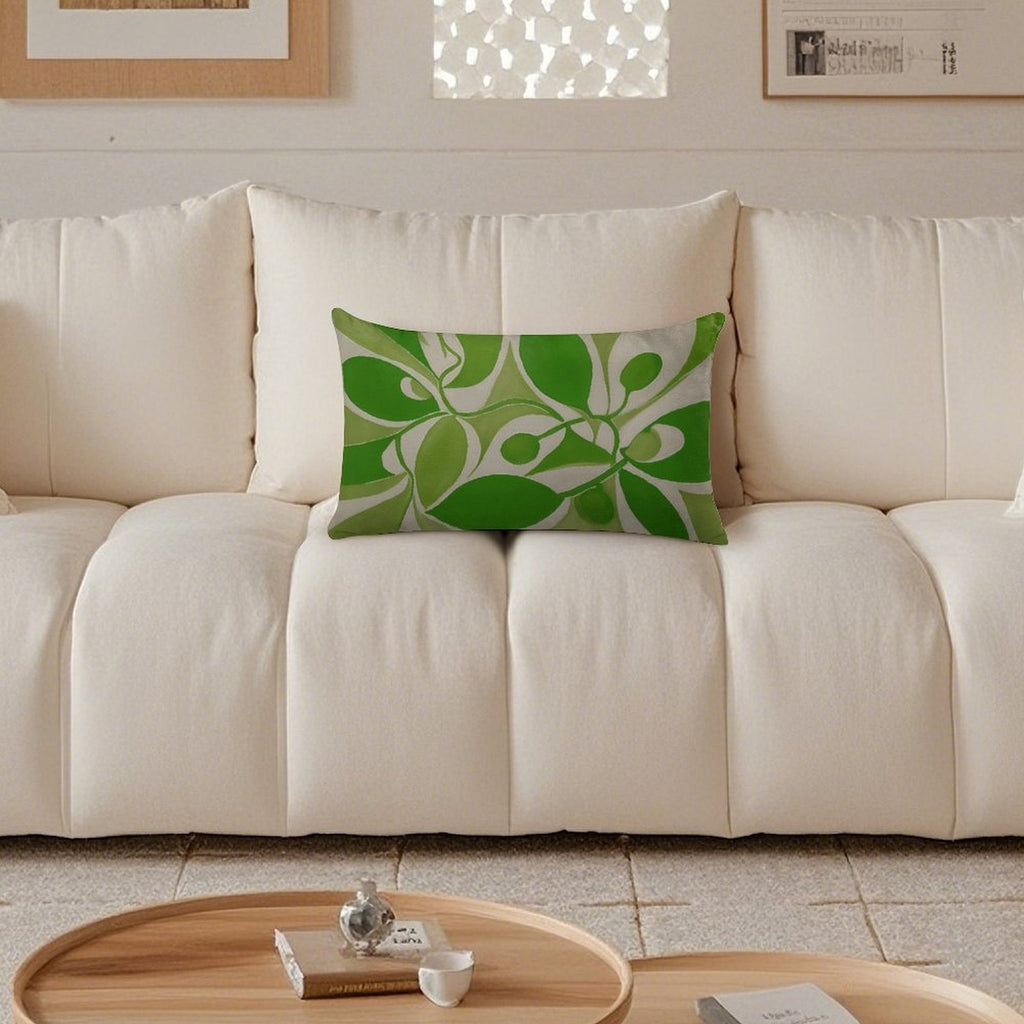 Artistic Green Flora Ultra-Soft Lumbar Pillow Cover