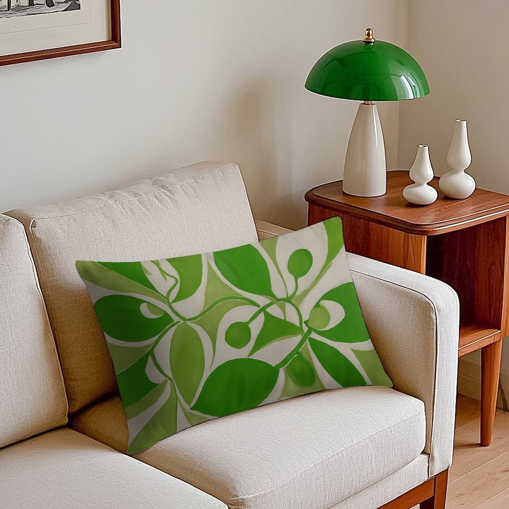 Artistic Green Flora Ultra-Soft Lumbar Pillow Cover