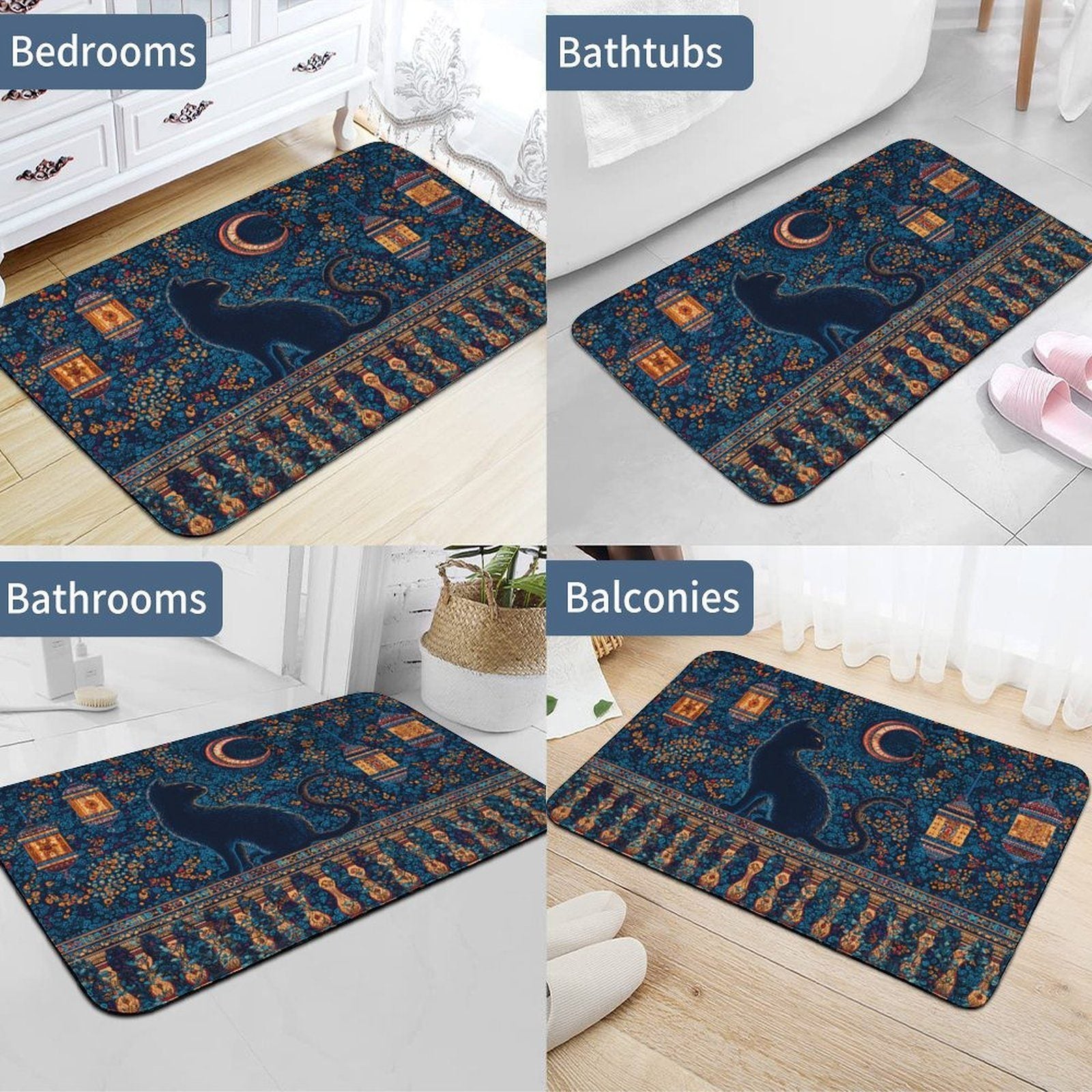 Midnight Stargazer Rounded Diatomite Bath Mat