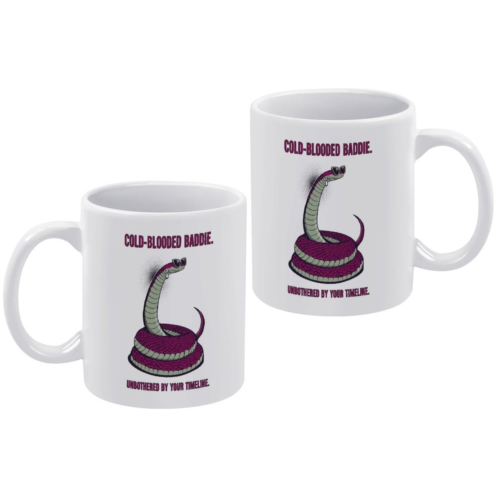 Cold-Blooded Baddie Snake Mug - Unbothered Vibe Coffee Cup