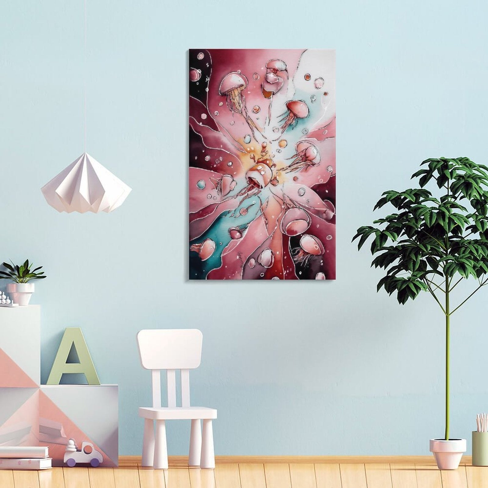 Surreal Jellyfish Bloom Framed Art Print (Portrait 2:3)