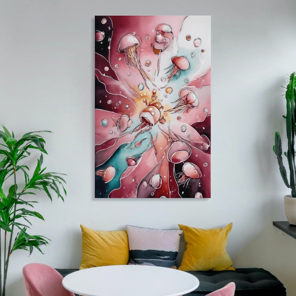 Surreal Jellyfish Bloom Framed Art Print (Portrait 2:3)