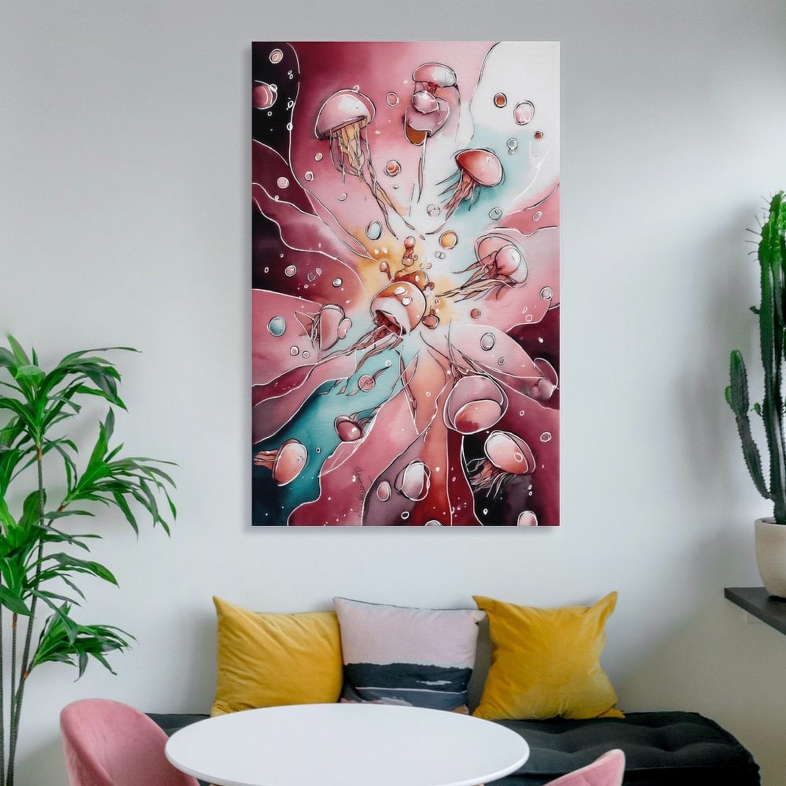 Surreal Jellyfish Bloom Framed Art Print (Portrait 2:3)