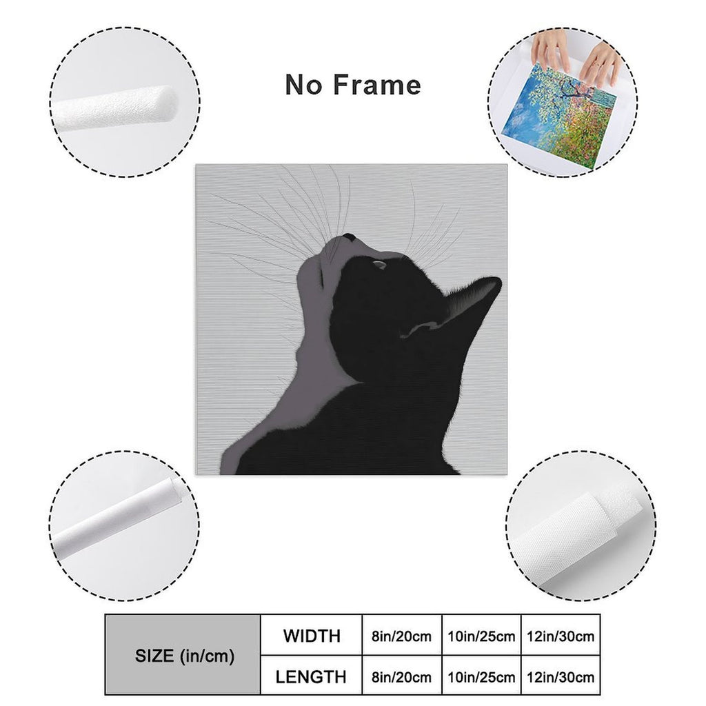 Cat Silhouette Contemplation Gallery Canvas Print (Square 1:1)