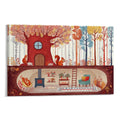 Whimsical Squirrel Hollow Framed Art Print | Woodland Autumn Wall Decor